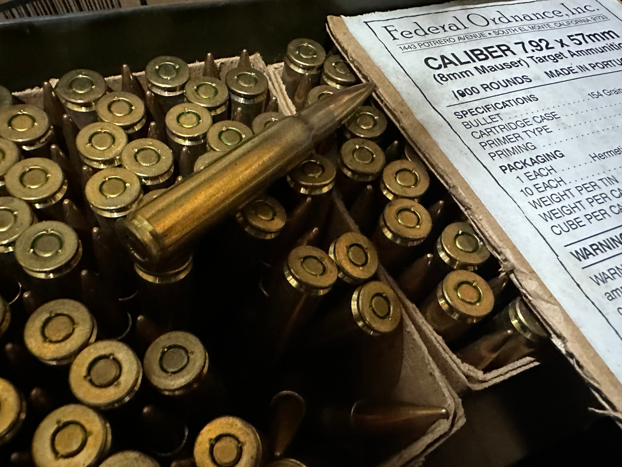 100 Rounds Portuguese 8mm Mauser Ammo