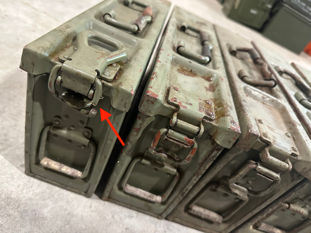 Lot 260720-01: Lot of 5 Yugo Ammo Cans with Busted Latches
