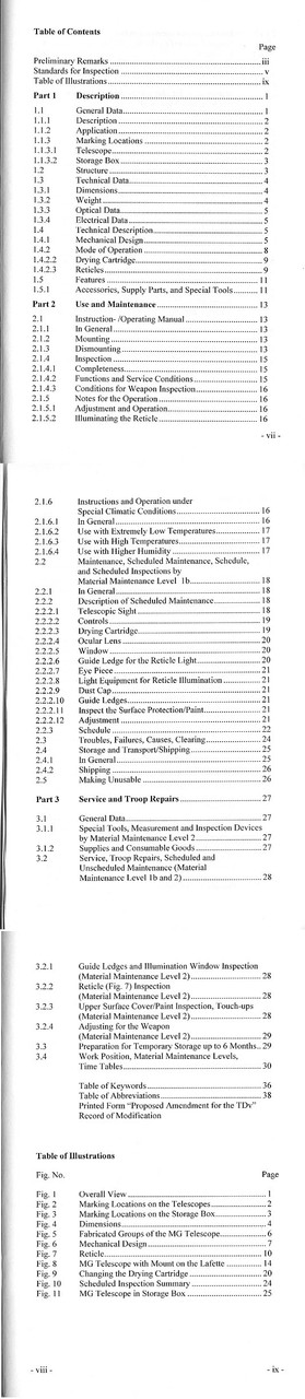 MG 3 Lafette Optics Manual (Large) - Modern Military Issue