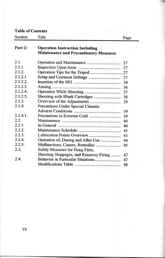 MG 3 Lafette Operator's Manual - Modern Military Issue