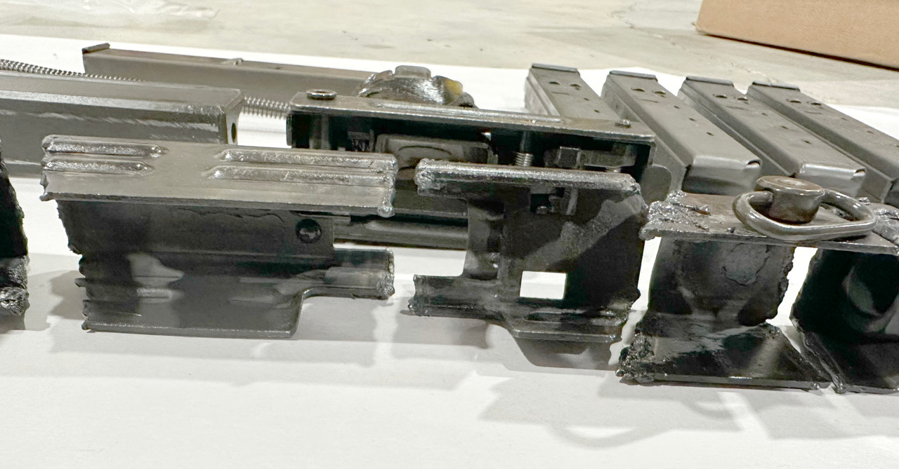 MISSING STOCK SLING LOOP - Uzi Folding Stock Parts Kit with "SMG UZI" and A R S Markings - 5 mags (1 x 32 rd & 4x 25 rd) - Good 