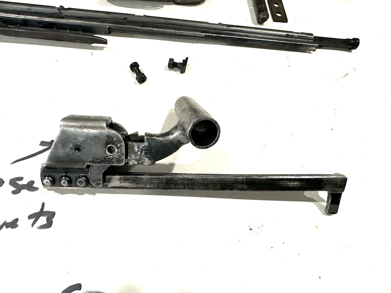 Lot 260924-01: Early German MG42 Complete Recuperator Assembly, Charging Handle, and Rear Mount