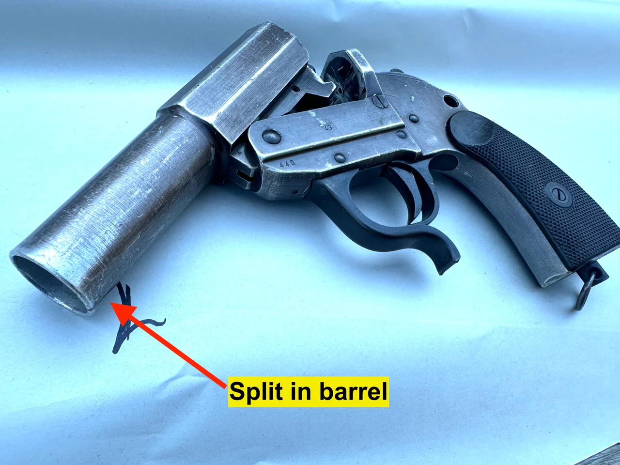 Lot 261017-02:  AC43 "Walther" LP34 Dated 1943 - Crack at Front of Barrel
