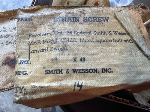 Original (Qty. 14), Screw, Strain, Revolver, Smith and Wesson, M&P, .38 Special, 4" Barrel, Blued Square Butt