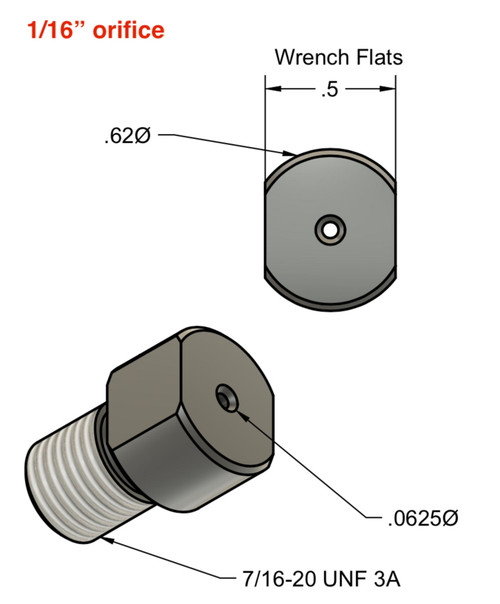 Blank Fire Booster Cone Plug - .0625 Orifice