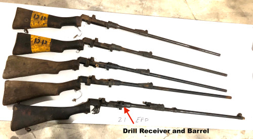 Lot 21: 5 x Enfield No1 MKIII DP Barreled Receivers with Cut Barrels (FFL Required)