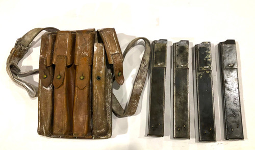 Four (4)  British Sten Mags (20 rd) in Yugo SMG Pouch