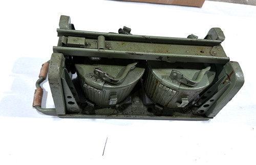 251119-01:  Original WW2 dated Basket Drum and Carrier Set  (Yugo Repainted)  (SHIPS FREE in Lower 48)