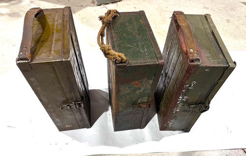 Lot 260302-02: 3 x Bren Magazine Boxes with Cloth Handles