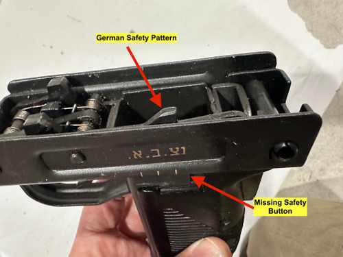 Uzi Folding Stock Parts Kit - No Mags - Missing Safety Button - Good Finish - German Safety Ptrn - Ships Free in Lower 48