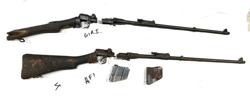 Lot: Ind Markings  - 2 x No1 Mk III Demilled Drill Purpose Barreled Actions with Original Mags 