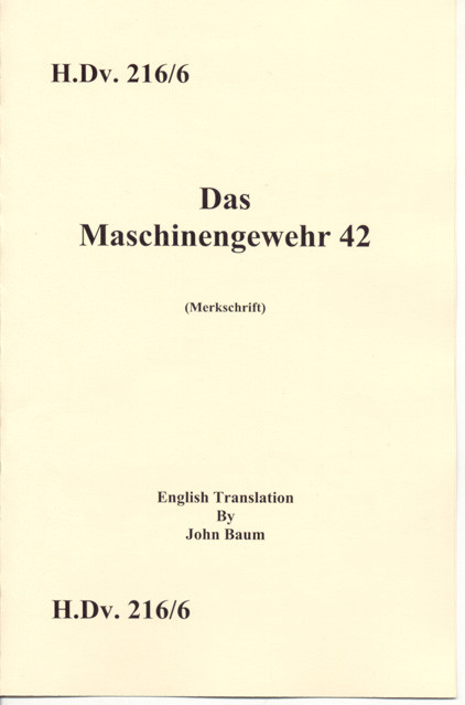 MG 42 Operator's Manual - 1956 Military Issue