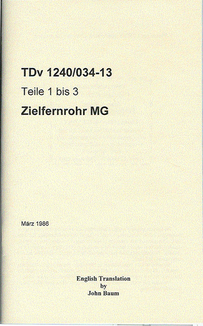 MG 3 Lafette Optics Manual (Large) - Modern Military Issue