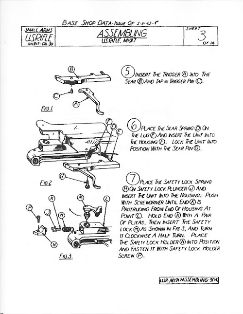 U.S. - Model 1914 / Model 1917 Rifle - Base Shop Data - WW2 Military Issue