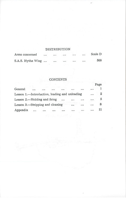 Sten Training Manual - WW2 Military Issue