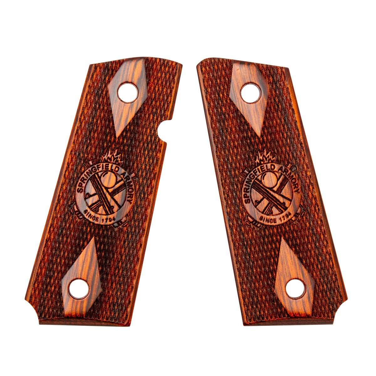 1911 Compact Double Diamond Thin-Line Crossed Cannons Cocobolo