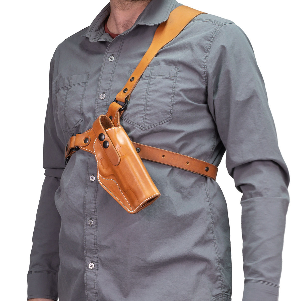 Diamond D Leather Guide's Choice™ Chest Holster 1911 5" w/ Full Rail