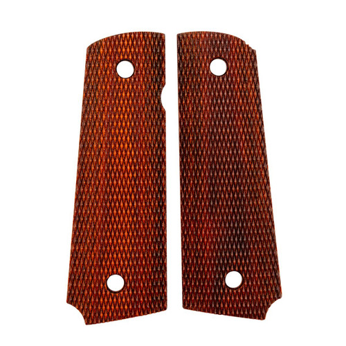1911 Full Size  Checkered Cocobolo grips for magwell and ambi