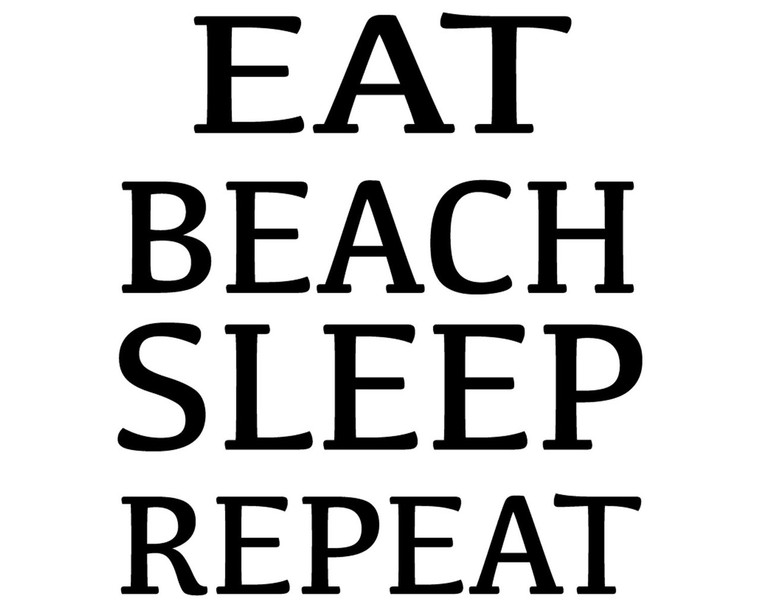 Eat Sleep Beach Repeat Decal
