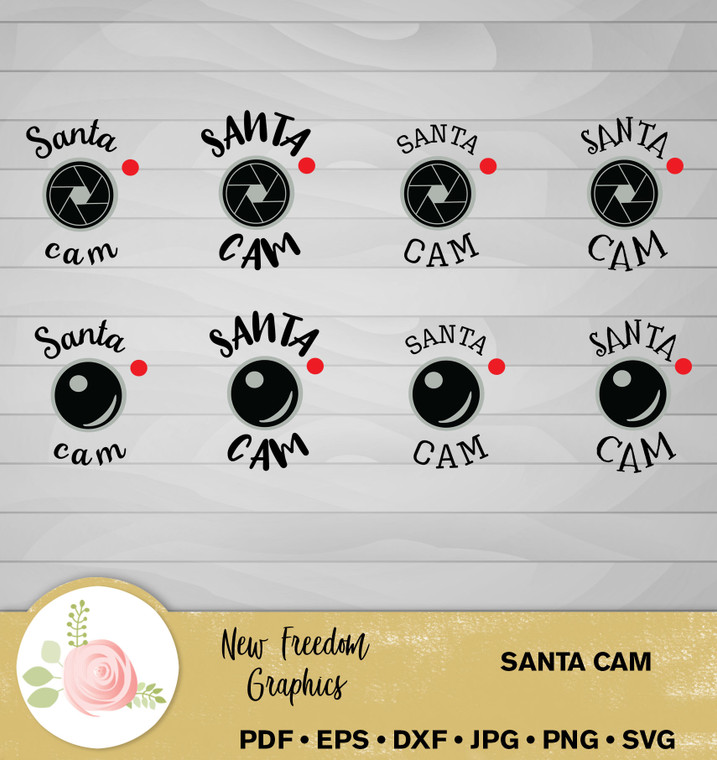 Santa cam digital files for christmas ornaments and other crafts