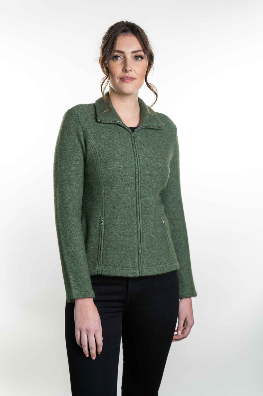 Possum Merino Clothing - Women's Koru K0478 Shaped Zip Jacket