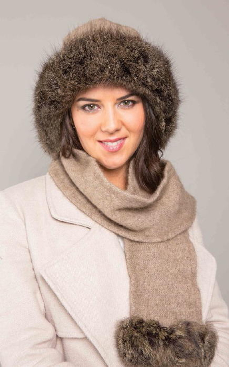 fur hat scarf