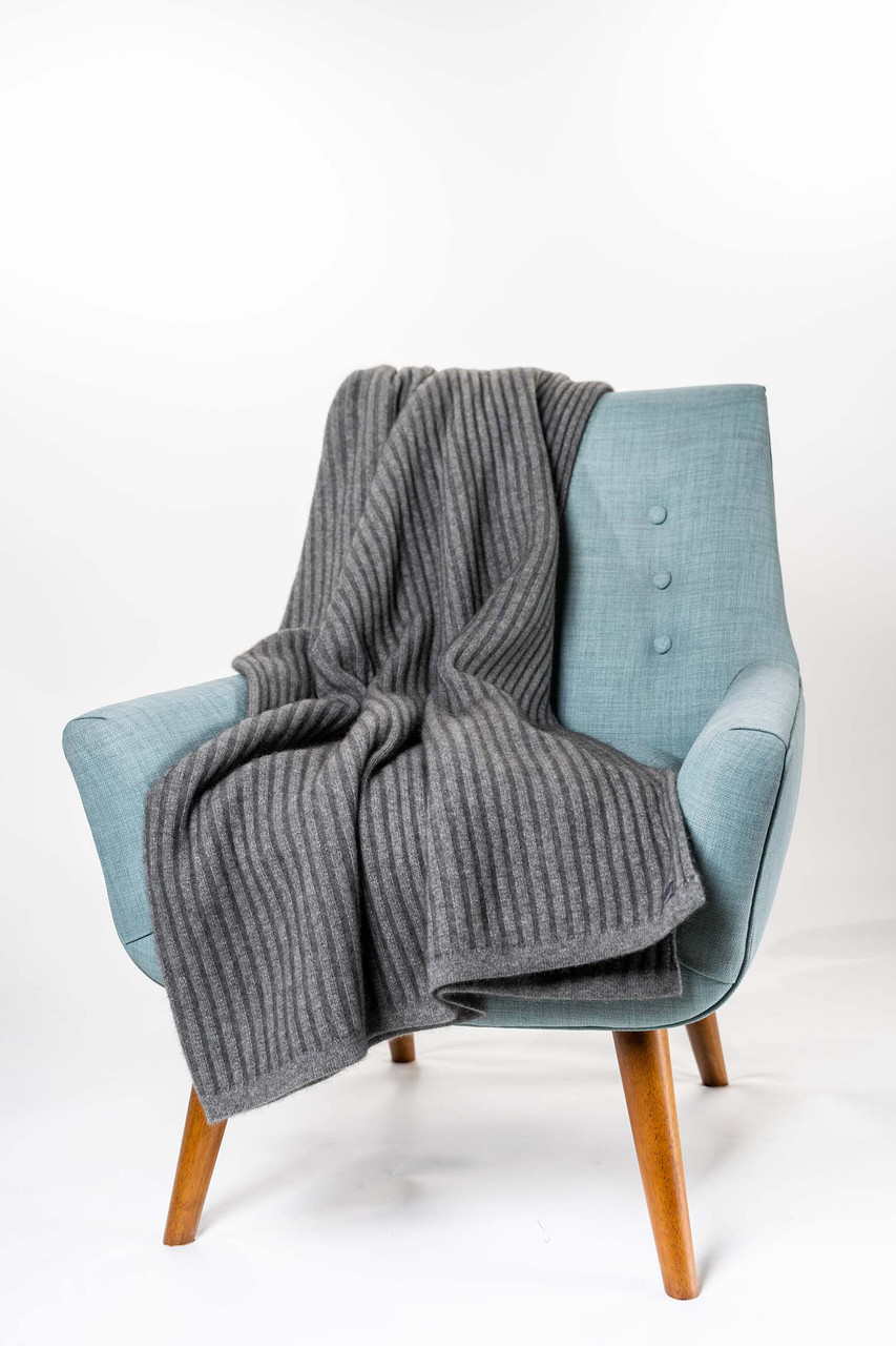 Koru Ribbed Throw - Possum Merino K091
