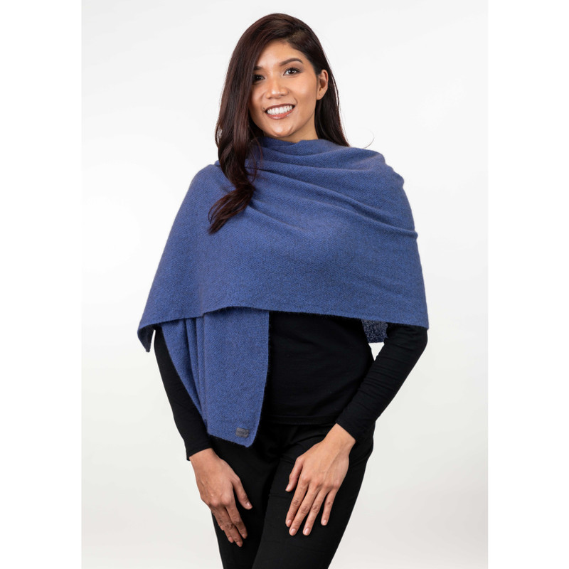 Possum Merino Clothing - Women's Koru Lightweight Moss Stitch Wrap