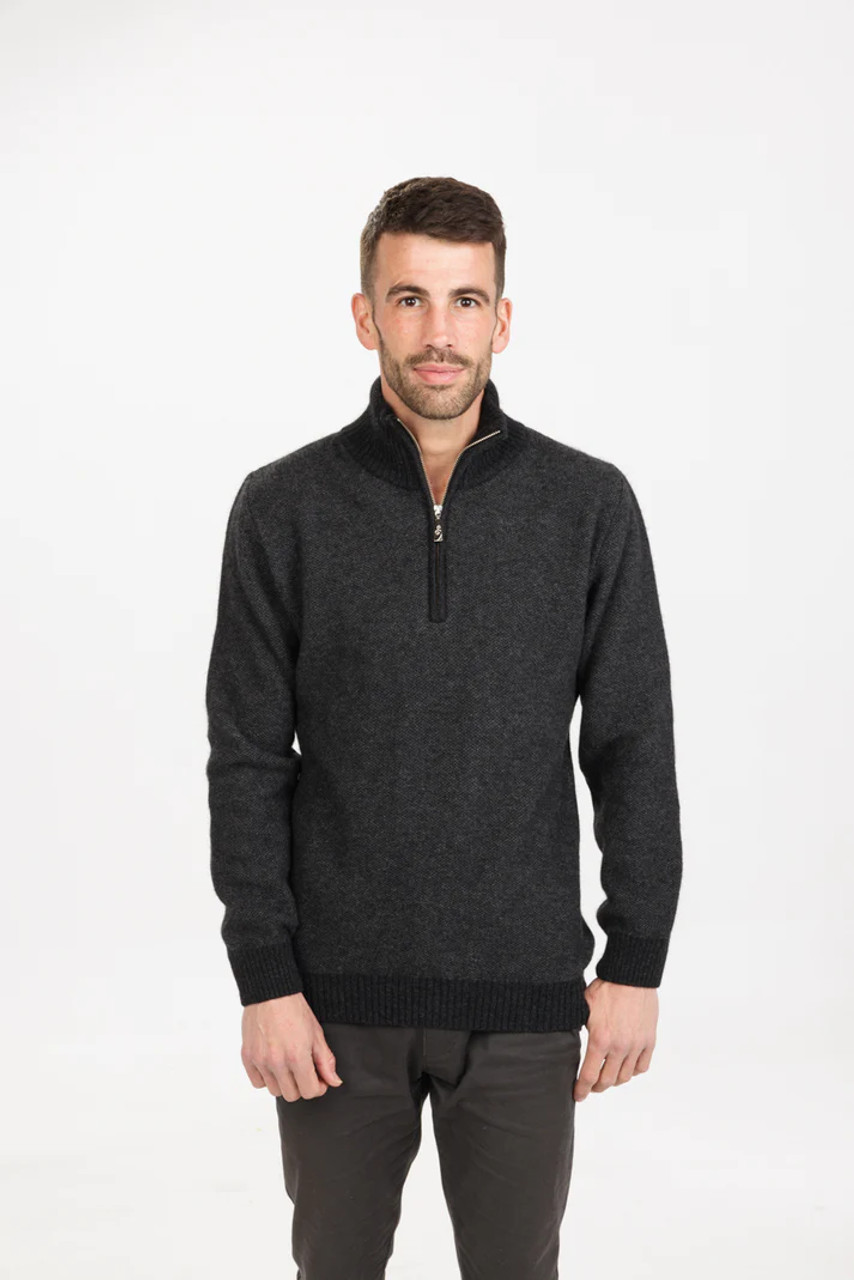 Native World Textured Half Zip Sweater - NE338