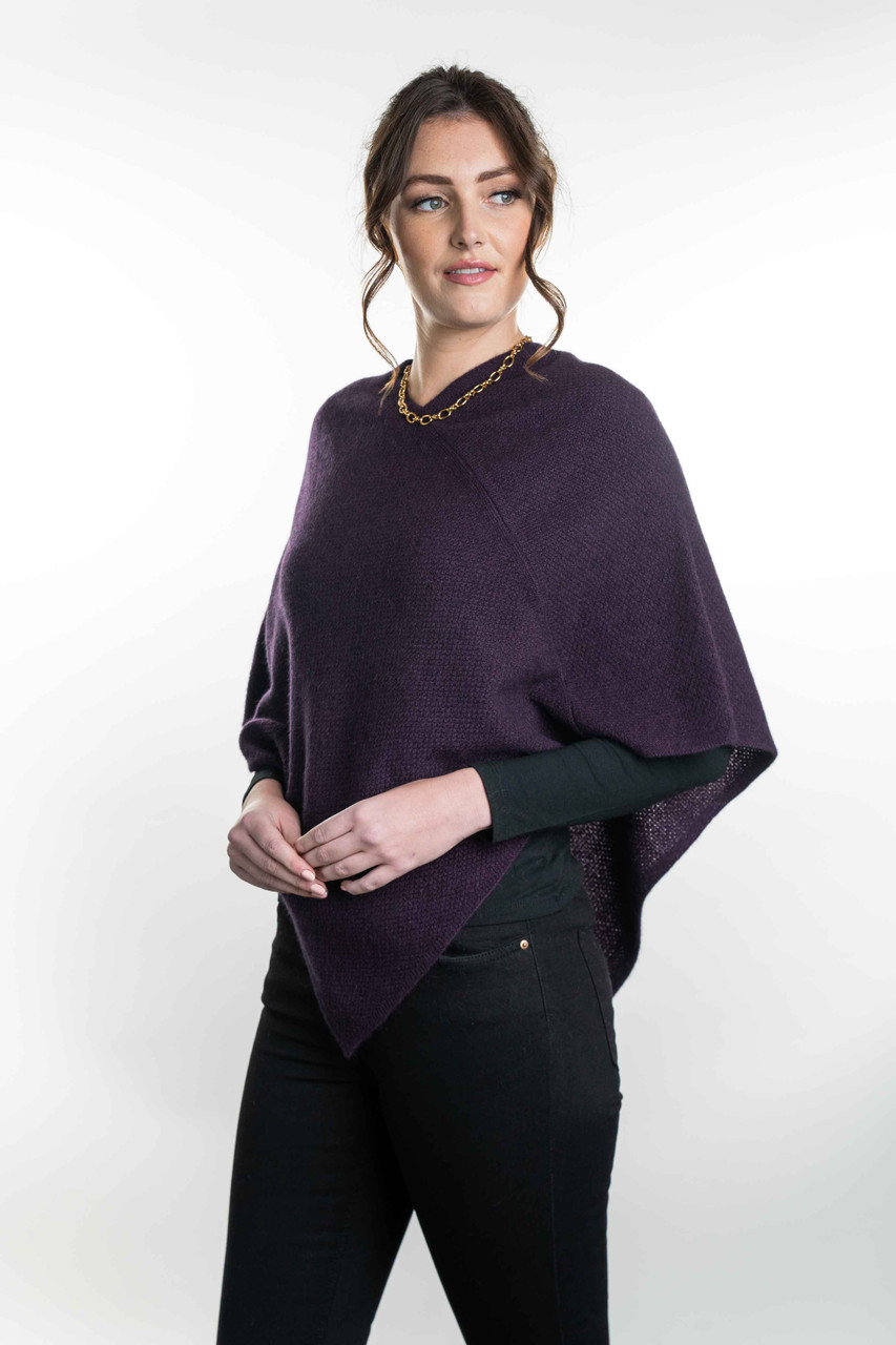 Possum Merino Clothing - Women's Trilogy Moss Stitch Poncho