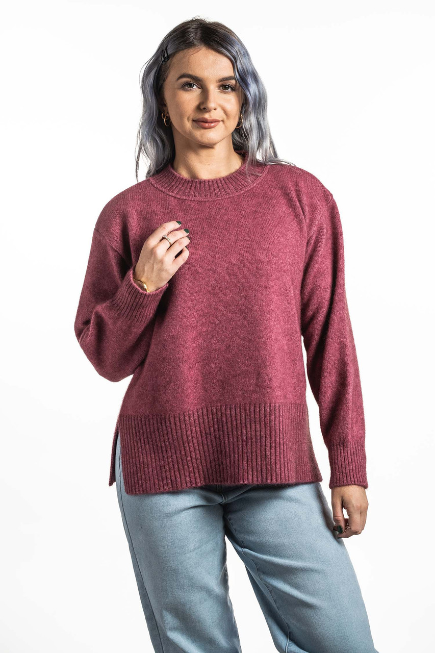 Possum Merino Clothing - Women's Koru Split Hem Jumper K0556