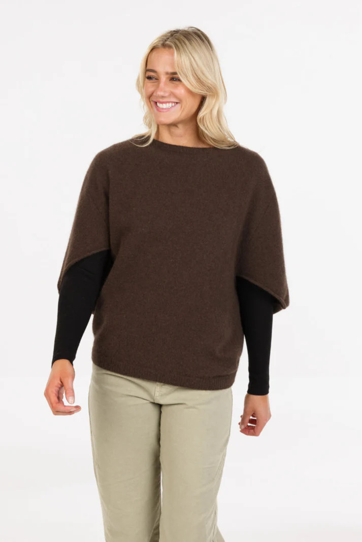Possum Merino Clothing - Women's Nativeworld Split Sleeve Poncho Possum Merino Clothing - Women's Nativeworld Split Sleeve Poncho