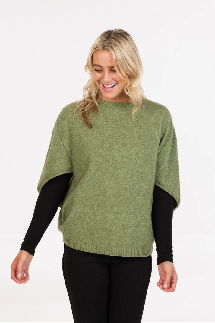 Possum Merino Clothing - Women's Nativeworld Split Sleeve Poncho Possum Merino Clothing - Women's Nativeworld Split Sleeve Poncho
