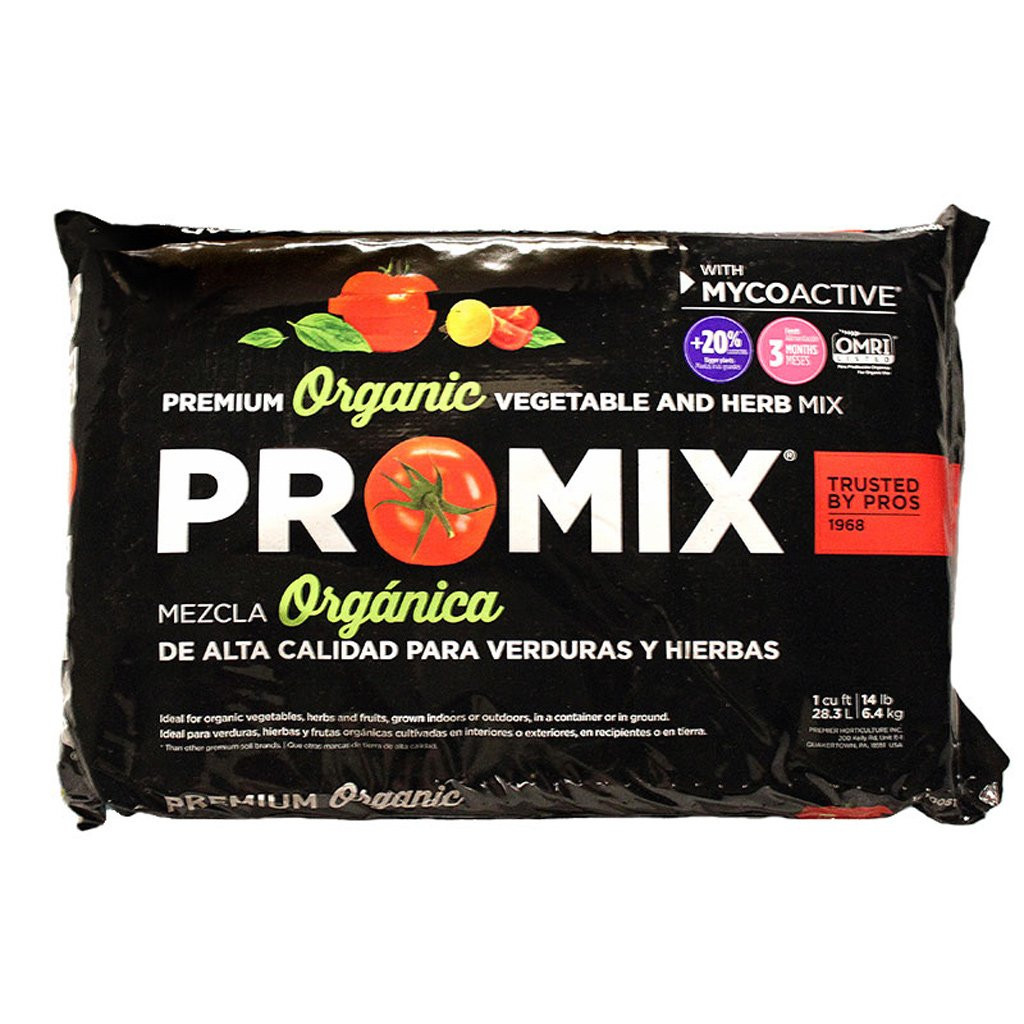 PRO MIX ORGANIC VEGETABLE AND HERB 1 CU FT - Oakland Nurseries