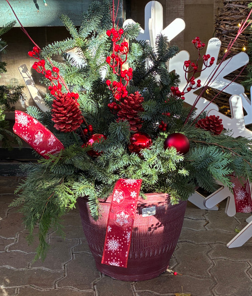 HOLIDAY PORCH POT 14"