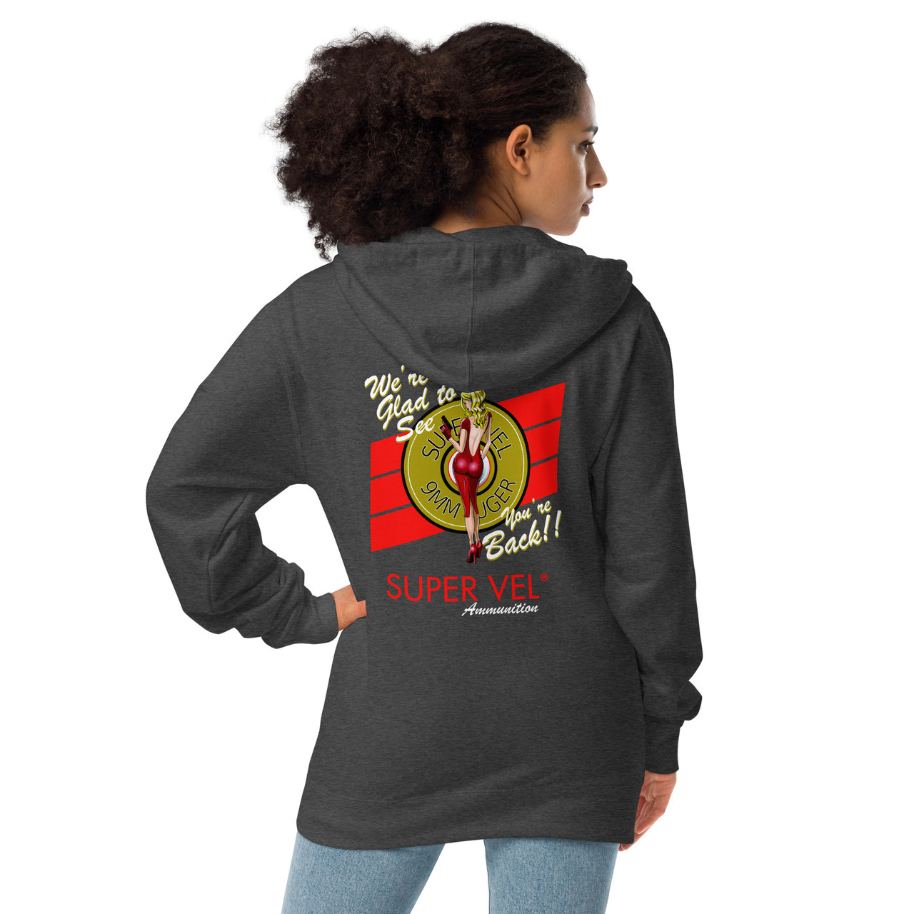 Pin Up Fleece Lined Unisex Zip Hoodie