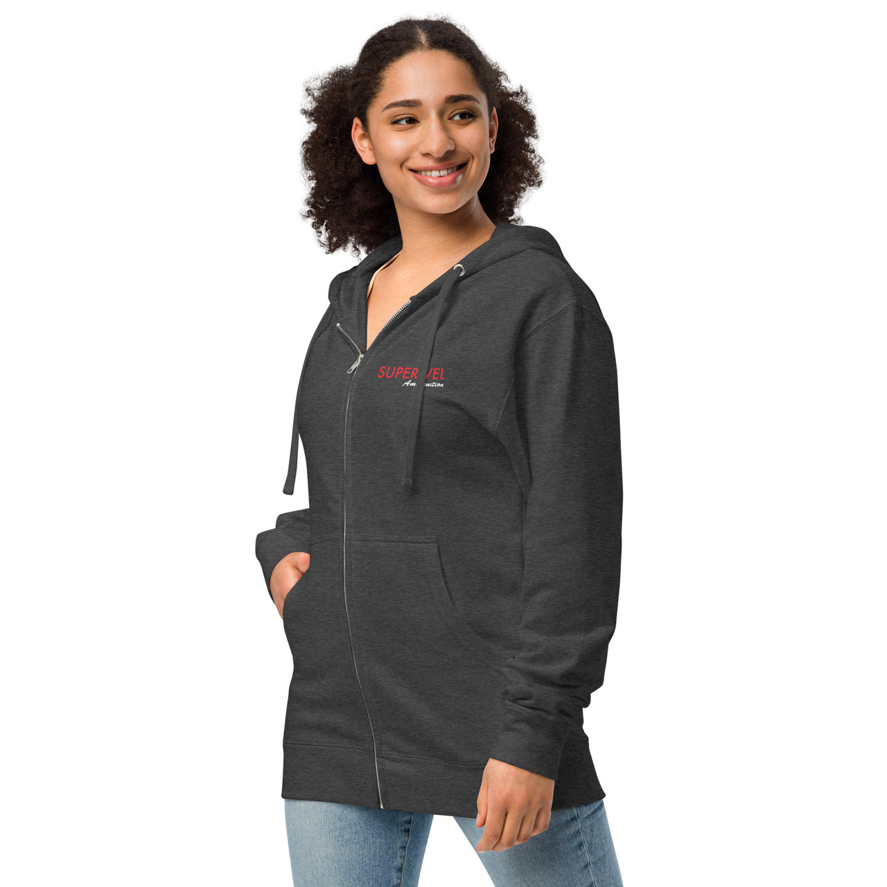 Pin Up Fleece Lined Unisex Zip Hoodie