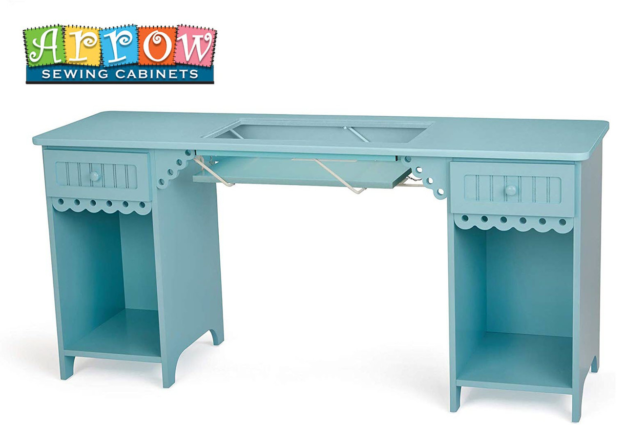 Arrow Olivia 1009 Tiffany Blue Finish Sewing Machine Cabinet