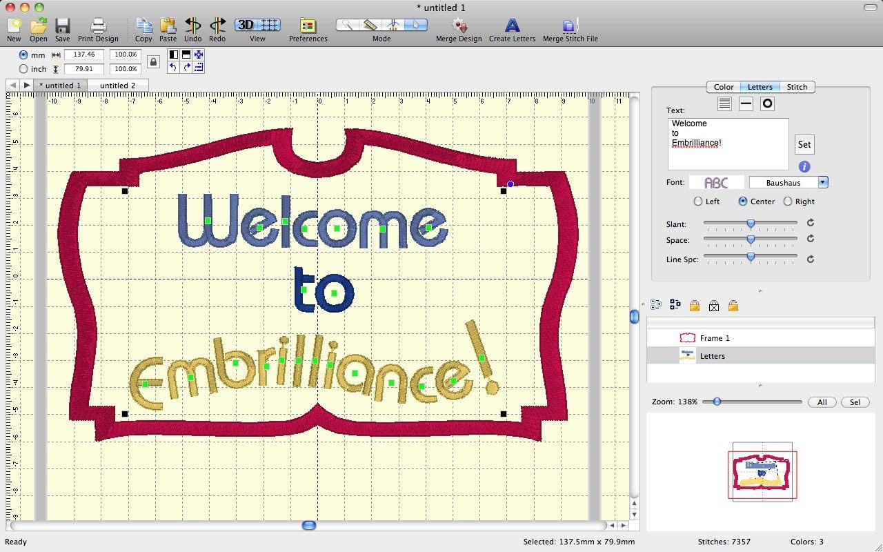 Embrilliance Essentials Embroidery Software for Mac and PC