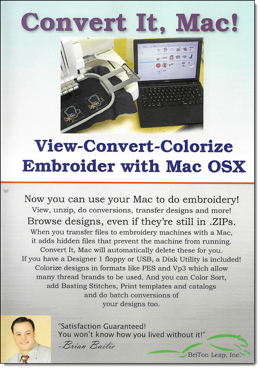 Embrilliance Convert It, Mac! Embroidery Software 