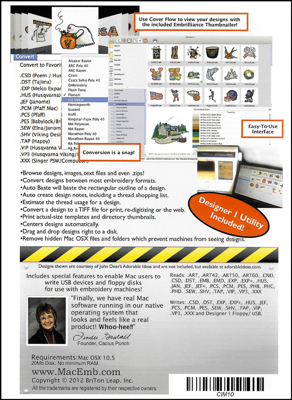 Embrilliance Thumbnailer, Embroidery Software for Mac & PC