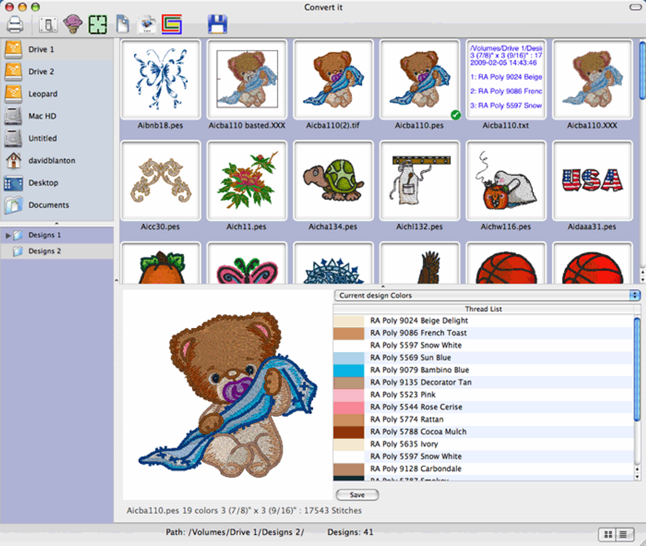 Embrilliance Convert It, Mac! Embroidery Software 