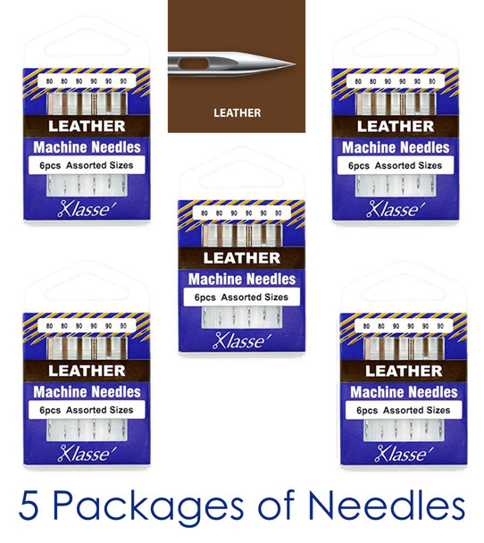 Klasse Leather Sewing Machine Needles | 5 Packages of 6pcs