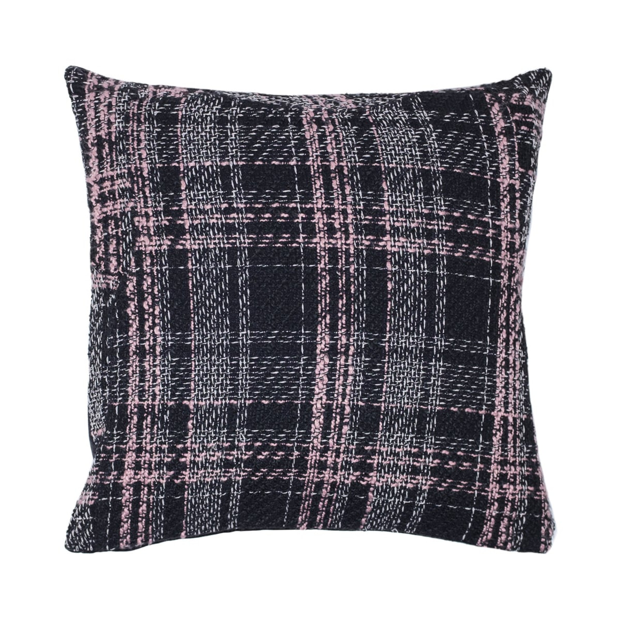 Pink And Black Throw Pillow Criss Cross 01 Cate Brown