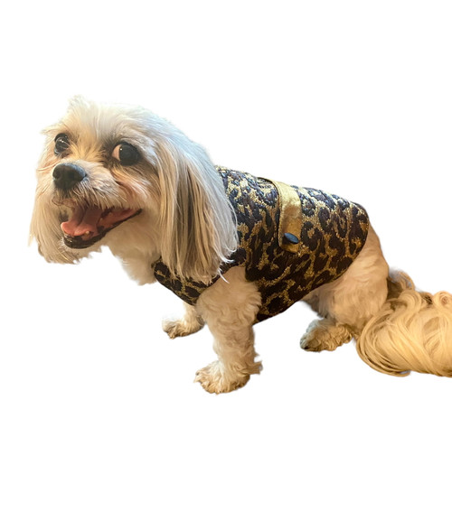 Black and Gold Metallic animal print vest coat Black and Gold Metallic animal print vest coat