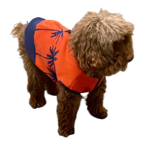 Red & Navy Palm Trees Patterned Sweater Ve