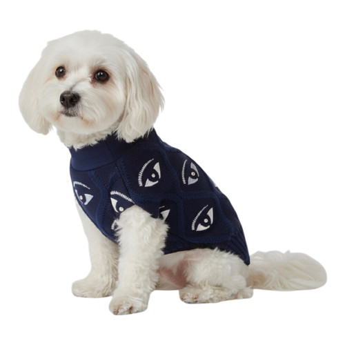 Black & Navy Eye motif sweater vest