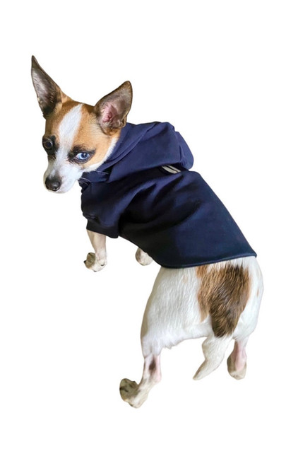 Navy and white cotton hoodie