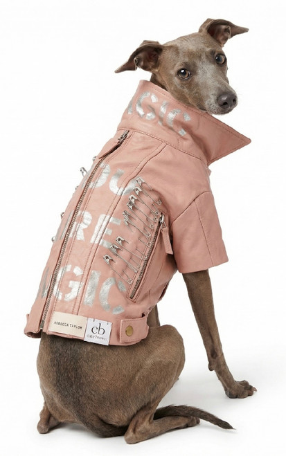 Pink & Silver Leather Coat