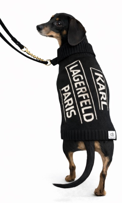 Black and white sweater vest with Lagerfeld iconic details